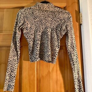 Brandy Melville Leopard Print Long Sleeve Top